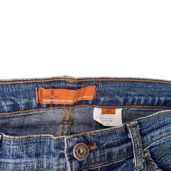 90s Hammer USA Bootcut Denim Jeans Embellished Back Pockets Size Junior 13 - Picture 9 of 13